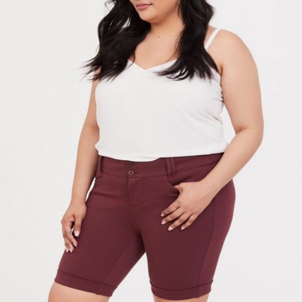 Torrid Brown Bermuda Shorts Stretchy Mid-Rise Casual
